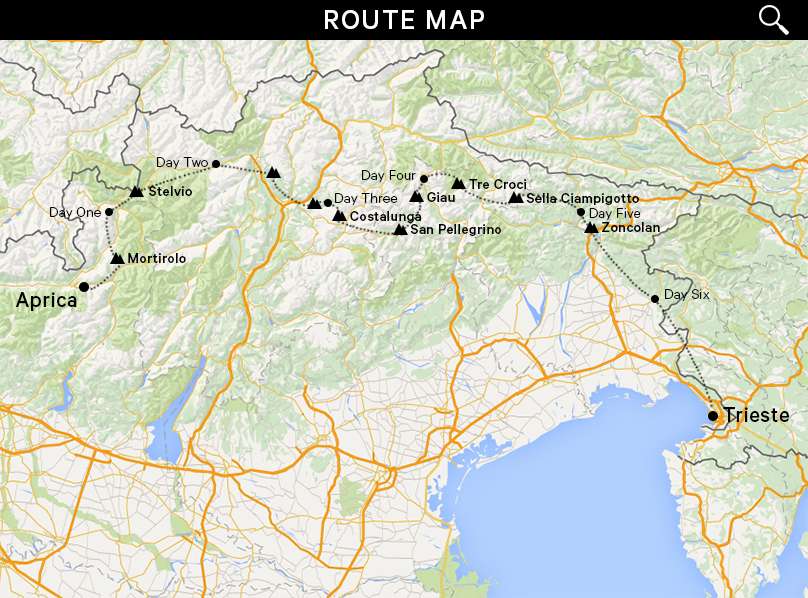 Map Dolomites Journey 